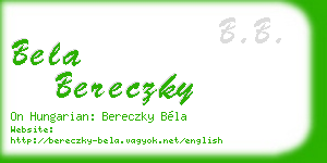 bela bereczky business card